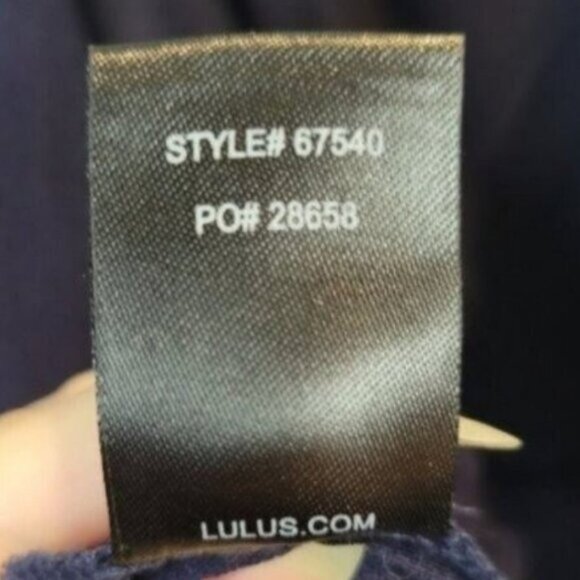 Lulu's | Linen Wide Leg Round Neck Cropped Jump Suit Navy Blue NWT - Picture 10 of 10